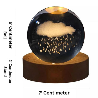 Cloud Rain Crystal Ball Night Lamp (Warm White)