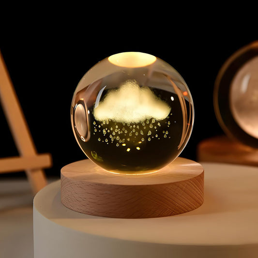 Cloud Rain Crystal Ball Night Lamp (Warm White)
