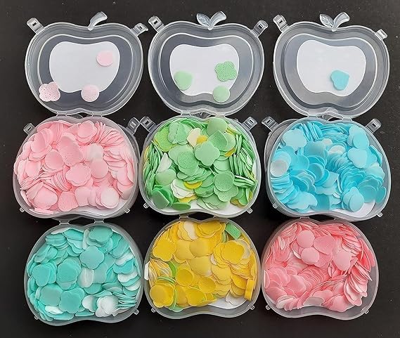 Scented Soft Paper Soap in Apple Shape Box, for Toilet, Outdoor, Travel, School, College (Assorted/Random Color)