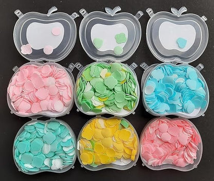 Scented Soft Paper Soap in Apple Shape Box, for Toilet, Outdoor, Travel, School, College (Assorted/Random Color)