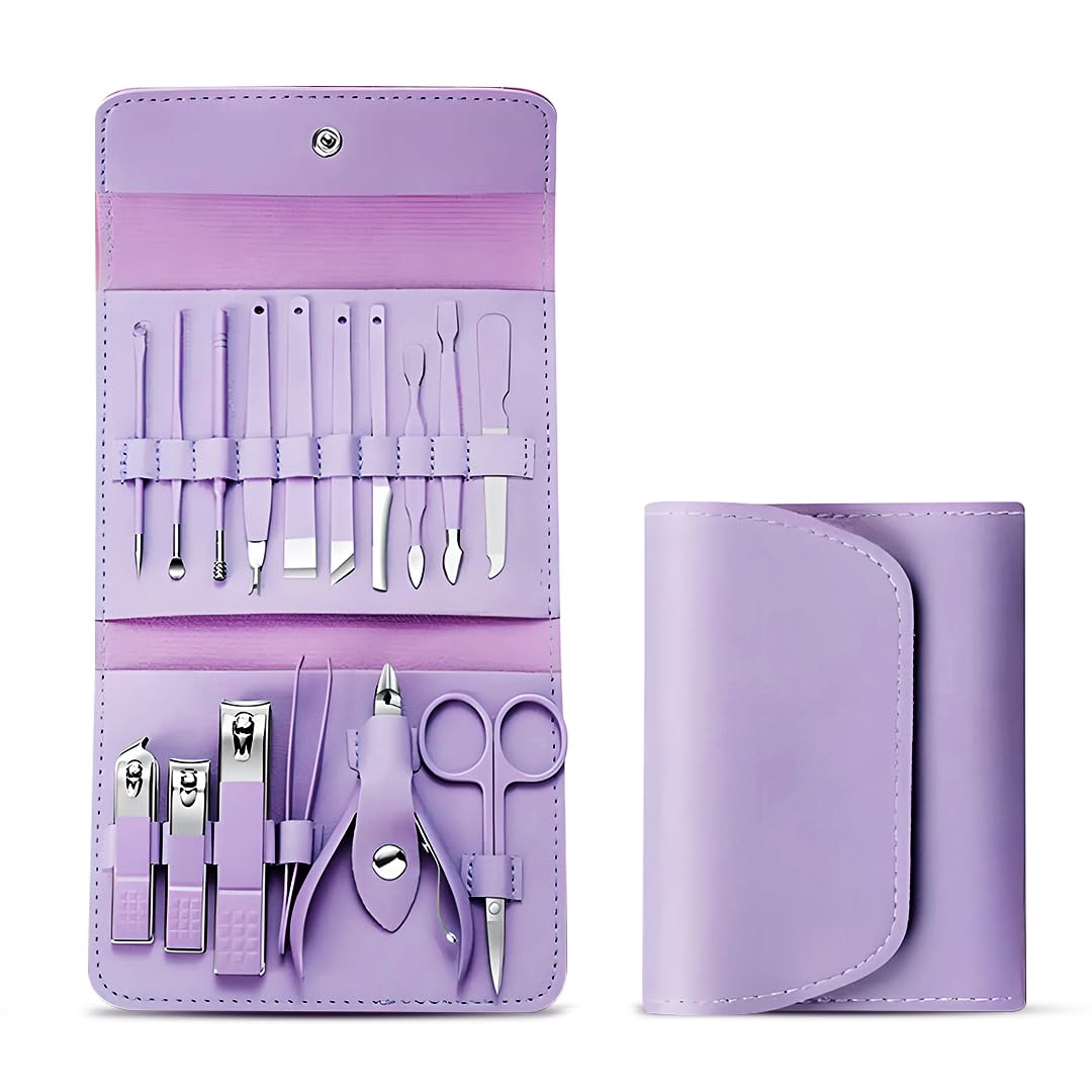 Manicure Nail Clipper Kit - 16 Pieces for Facial Care, Hand Care, Foot Care