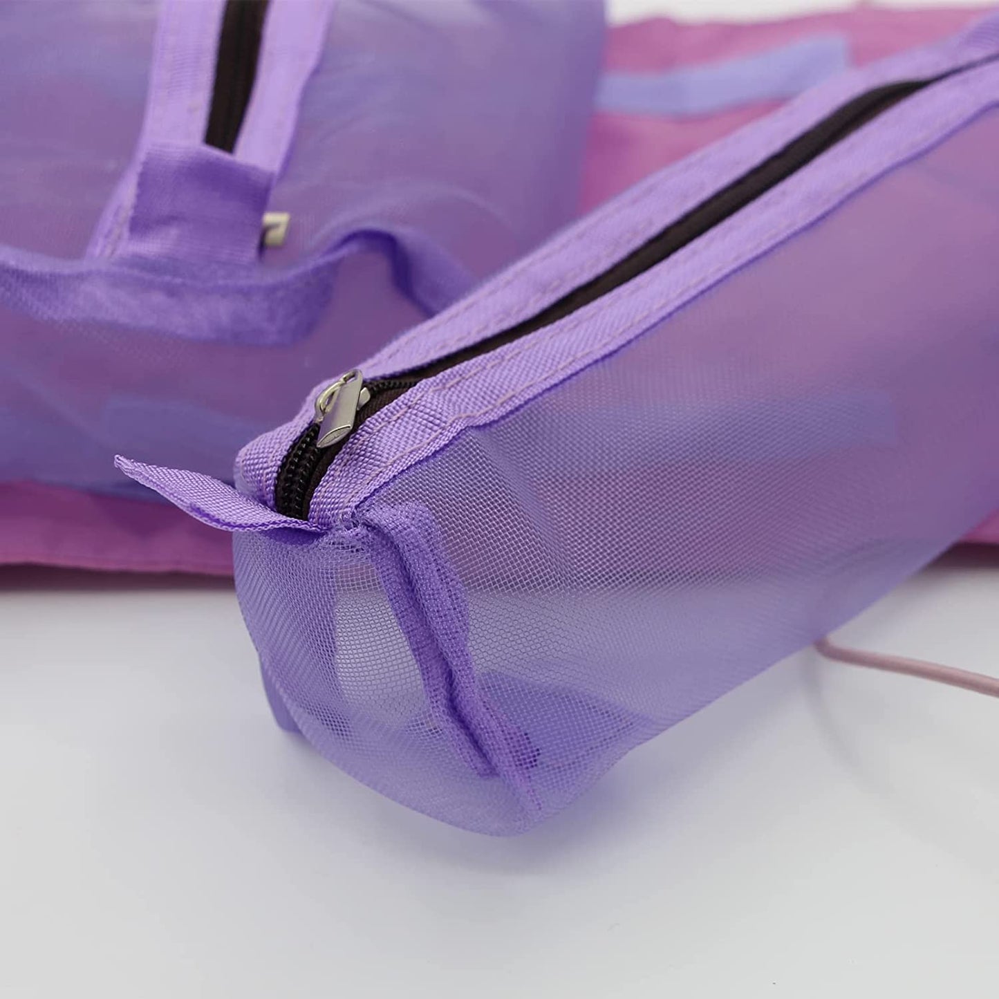 Foldable Make up Pouch for Makeup Accessories, Storage Bag for Cosmetics (Purple)