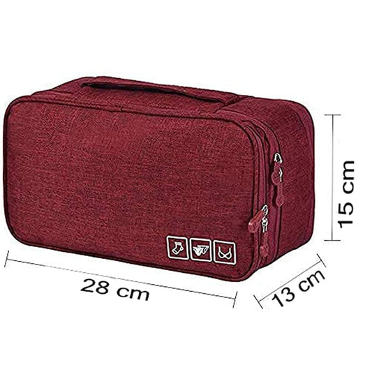 5 compartment Travel Organizer Bag for Storage of Bra, Panty, Underwear, Cosmetics, Toiletry Bag