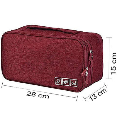 5 compartment Travel Organizer Bag for Storage of Bra, Panty, Underwear, Cosmetics, Toiletry Bag