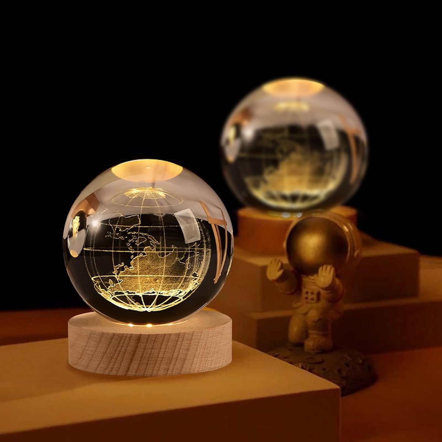 Earth | 3D Crystal LED Lamp with USB