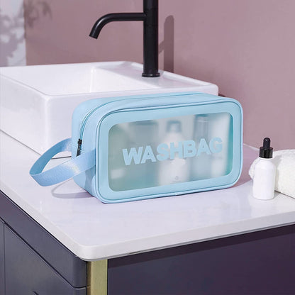 Make up & Toiletry Bags for Cosmetics, Brushes, Accessories Set of 3 - (Blue)