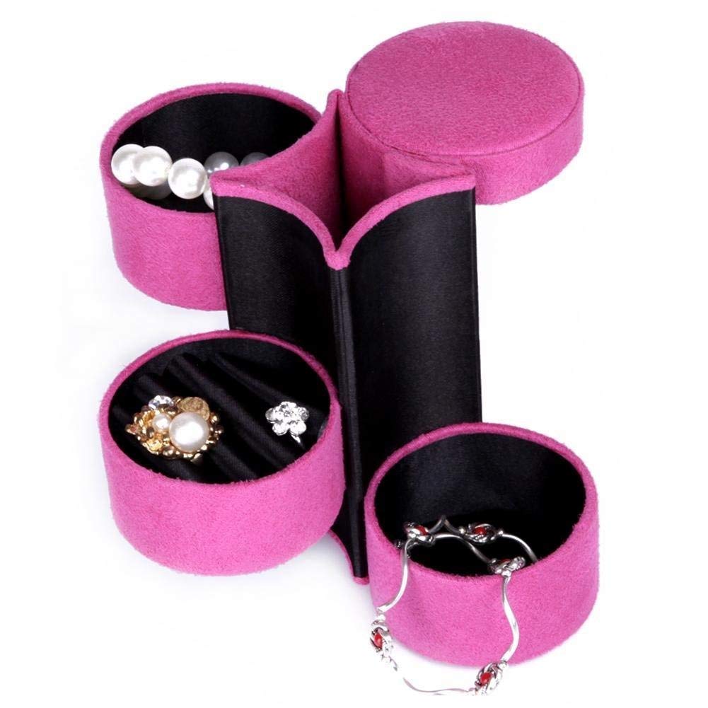 Portable Mini 3-Layers Round Jewelry Cosmetic Box Organizer Storage Box for Earrings Ring Necklace Jewelry, Cosmetic, Small Accessories Holder Bag