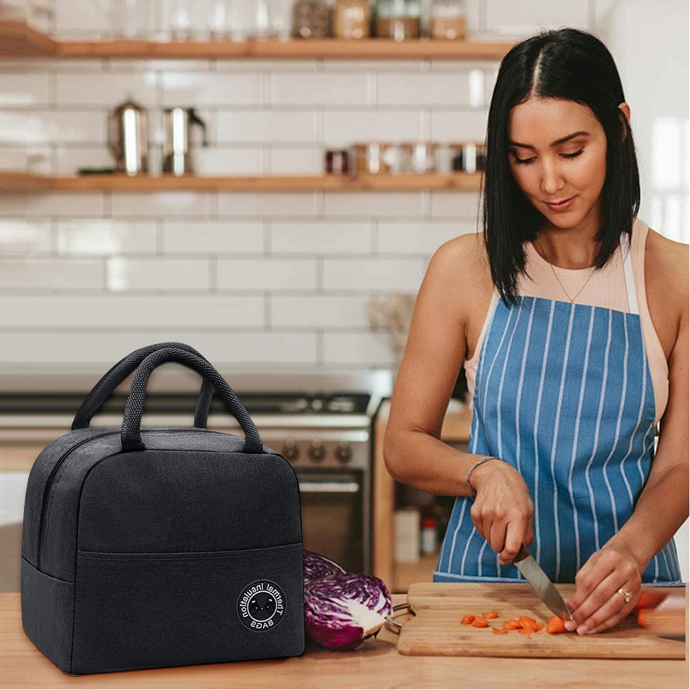 Lunch Bags Insulated For Office | Portable And Reusable (Black), 1 liter