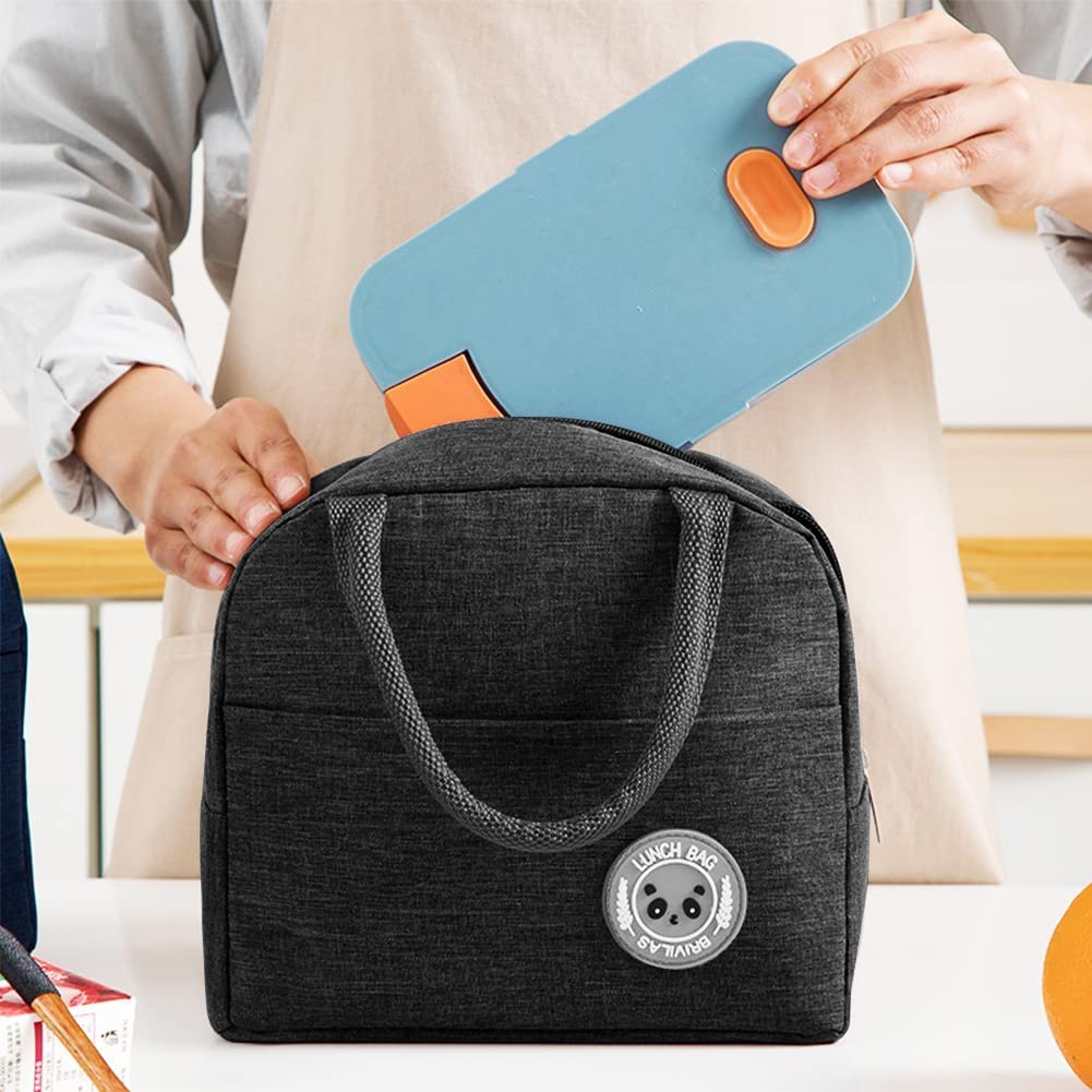 Lunch Bags Insulated For Office | Portable And Reusable (Black), 1 liter