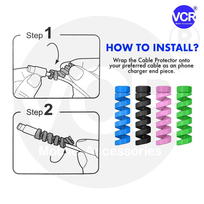 Spiral Cable Protector for all Types of Wires - Chargers - 4 Pieces in 1 Pack