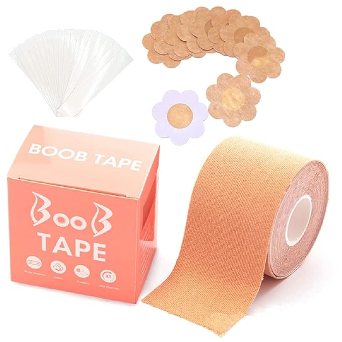 Boob Tape with 10pcs Nipple Cover & 36pcs Double Sided Body Tape