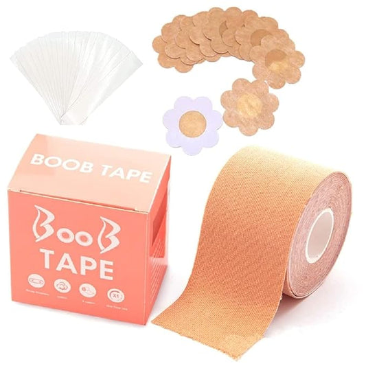 Boob Tape with 10pcs Nipple Cover & 36pcs Double Sided Body Tape
