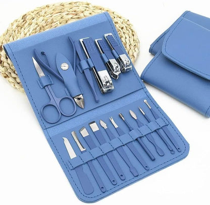Manicure Nail Clipper Kit - 16 Pieces for Facial Care, Hand Care, Foot Care