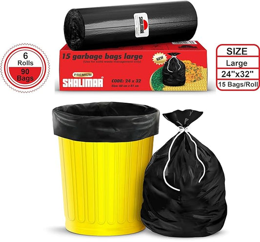 Houme - Premium Garbage Bags Size 24 X 32 Inches (Large) | 45 Bags (3 Rolls)