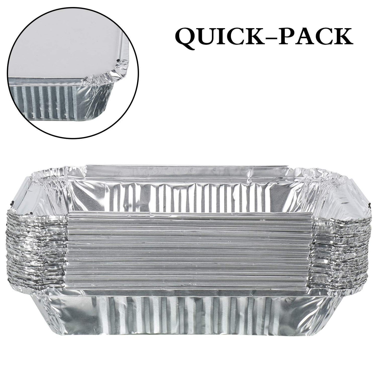 Aluminium Silver Foil Container 750 ml, with Lid for Kitchen Pack of 25