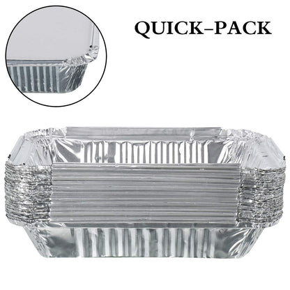 Aluminium Silver Foil Container 750 ml, with Lid for Kitchen Pack of 25