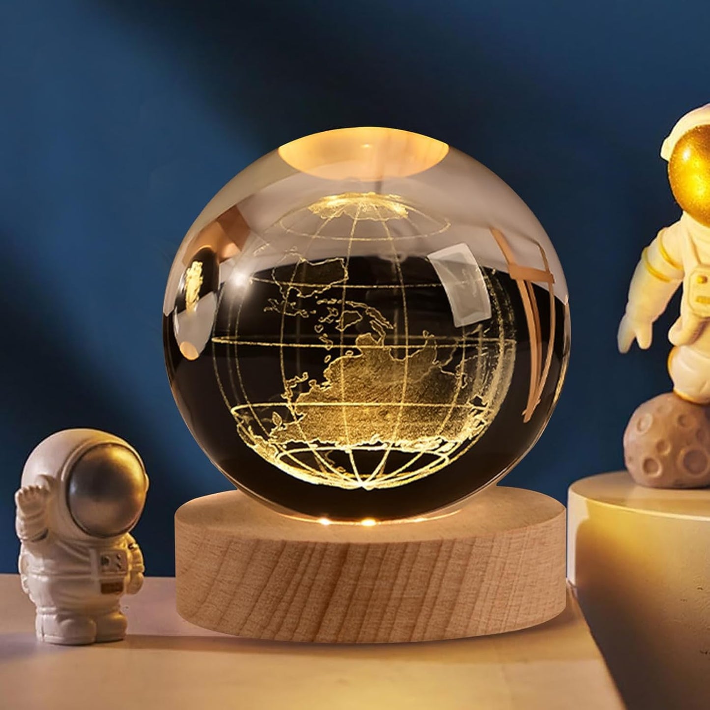 Earth | 3D Crystal LED Lamp with USB