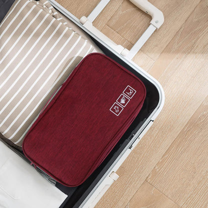 5 compartment Travel Organizer Bag for Storage of Bra, Panty, Underwear, Cosmetics, Toiletry Bag