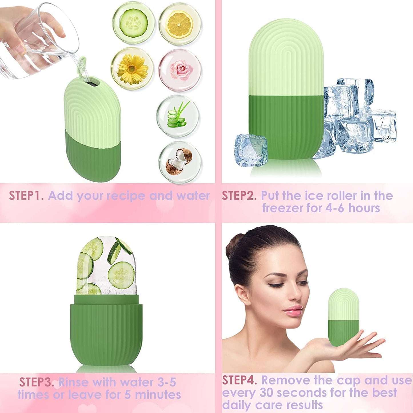 Ice Face Roller for Eyes, Neck Massage Remove Dark Circle (Flash)