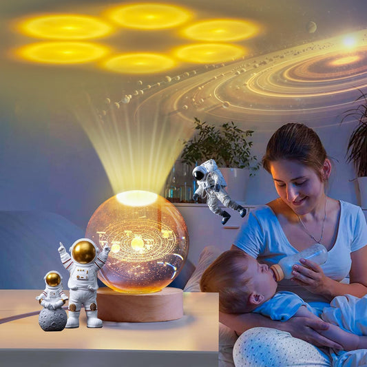 Solar System Crystal Ball Night Lamp — Warm White