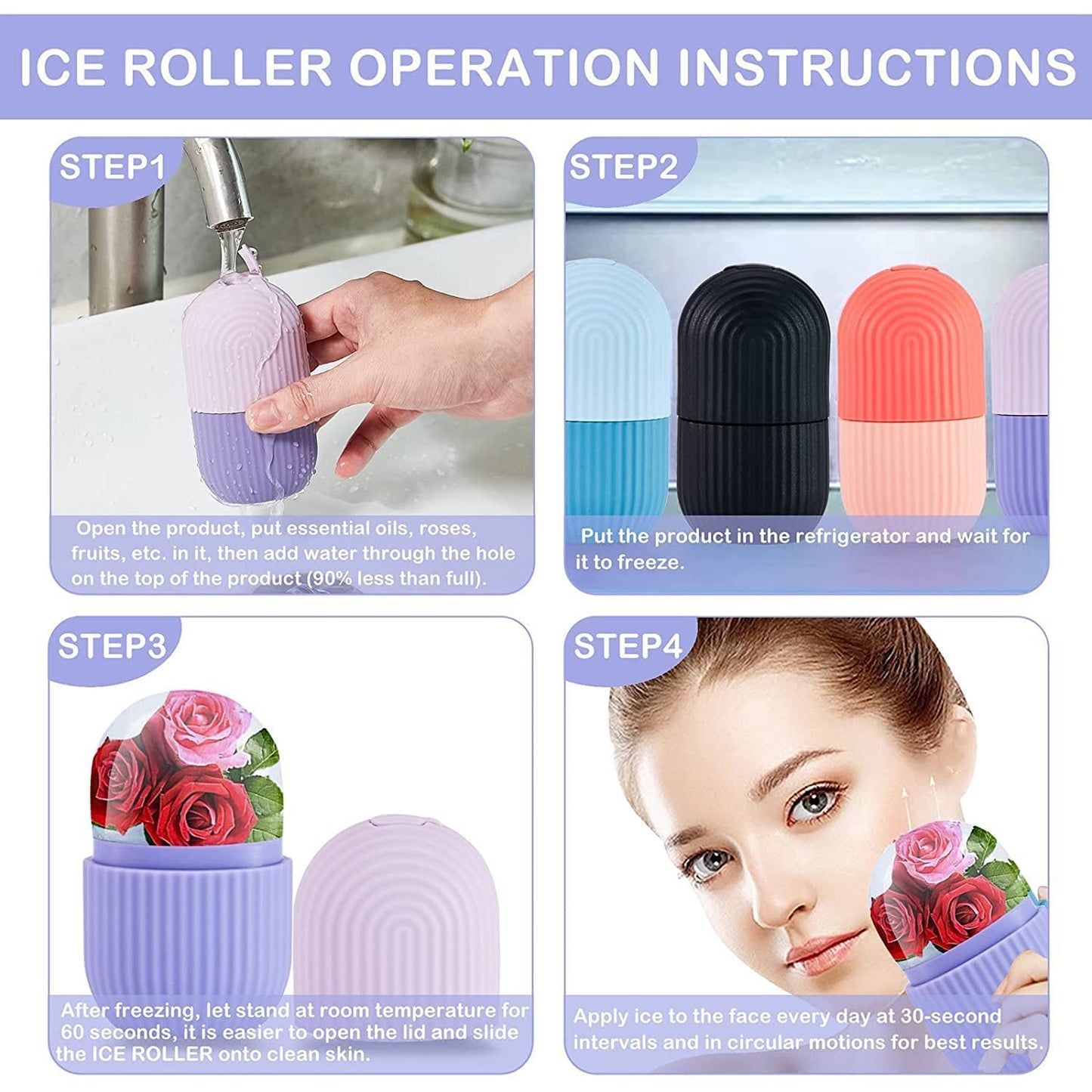 Ice Face Roller for Eyes, Neck Massage Remove Dark Circle (Flash)