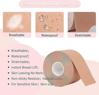 Boob Tape with 10pcs Nipple Cover & 36pcs Double Sided Body Tape
