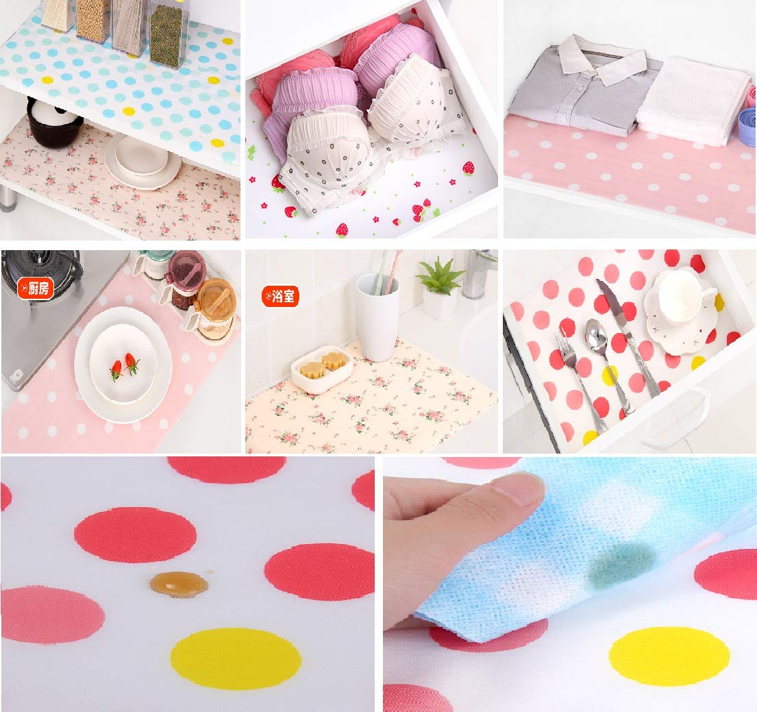 Cabinet, Drawer Waterproof, Non-Slip Liners Roll Mat, 30x300 cm (Multicolour)
