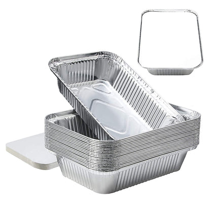 Aluminium Silver Foil Container 750 ml, with Lid for Kitchen Pack of 25