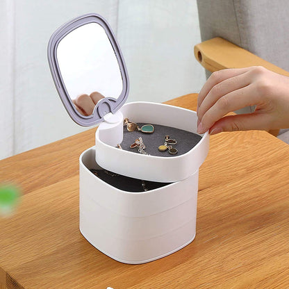 Rotating Jewellery Organizer, 4 Layer with Built-in Mirror for women & girls