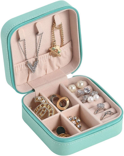 Houme Portable Jewellery Organiser with Dividers & Container for Rings, Earrings, Necklace (Small)