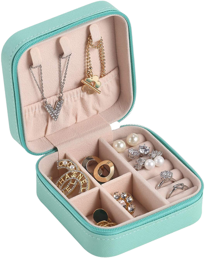 Houme Portable Jewellery Organiser with Dividers & Container for Rings, Earrings, Necklace - Pack of 2