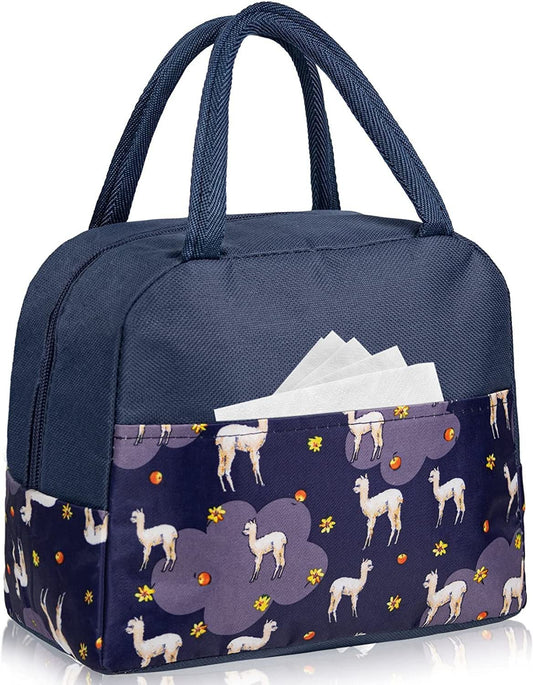 Purple Insulated Lunch Bag | Portable and Reusable (Half Print)