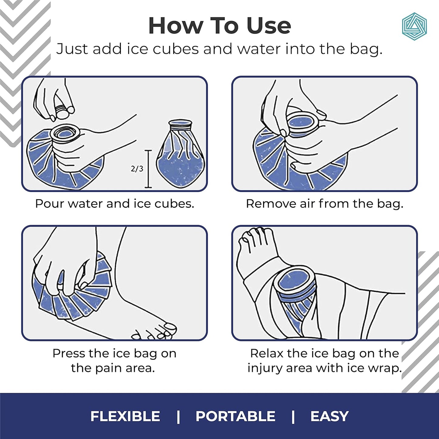 Houme Ice bag for Pain Relief Cold Therapy (9 Inch for Adults)