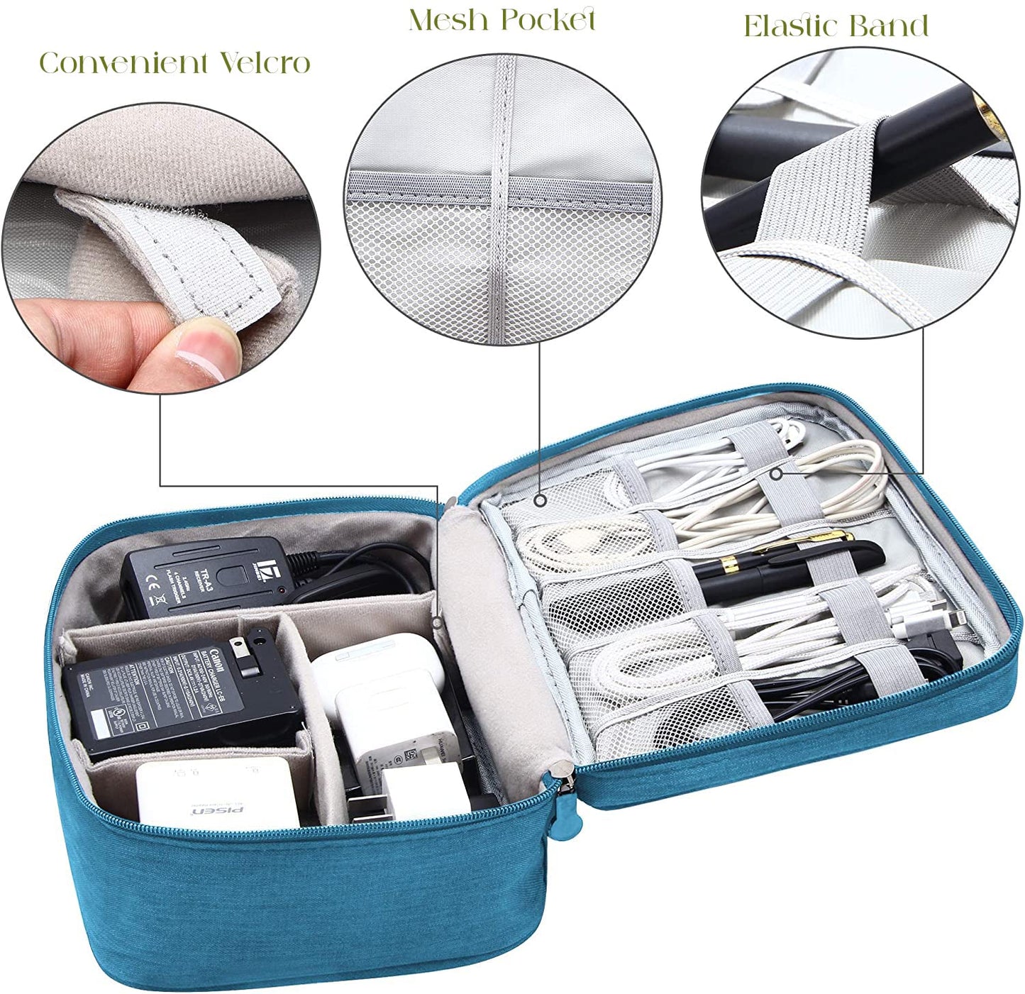 Electronics Accessories Organizer/Travel Gadget Bag For Cables, Plug And More (Black)