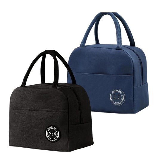 Lunch Bags Insulated For Office & Schools | Portable & Reusable | Black+Blue