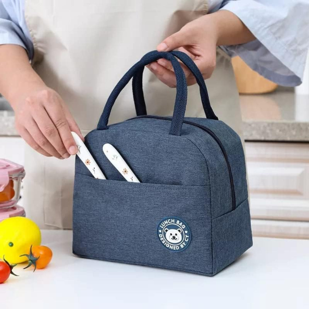 Lunch Bags Insulated For Office & Schools | Portable & Reusable | Black+Blue