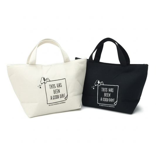 Large Insulated Tote Lunch Bags | Canvas Black