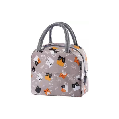 Brown CAT Design Insulated Lunch Bag | Portable and Reusable (Full Print)