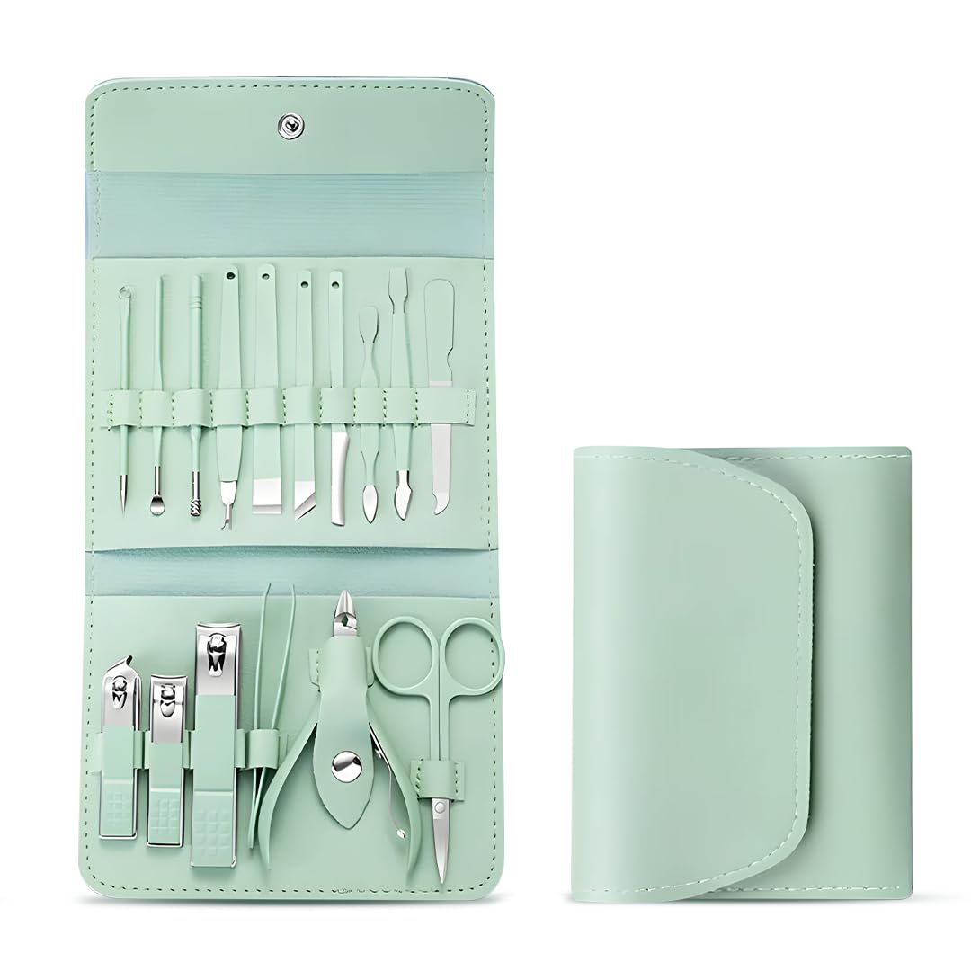 Manicure Nail Clipper Kit - 16 Pieces for Facial Care, Hand Care, Foot Care