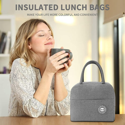 Lunch Bags Insulated For Office | Portable And Reusable (Grey), 1 liter