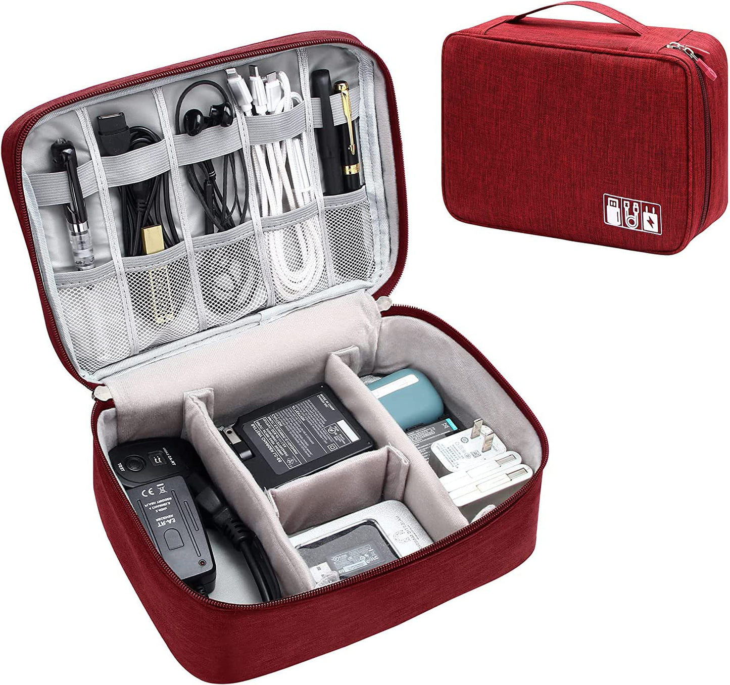 Electronics Accessories Organizer/Travel Gadget Bag For Cables, Plug And More (Black)