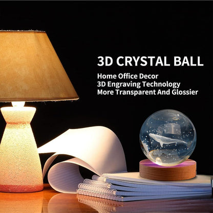 Whale | 3D Crystal LED Lamp with USB
