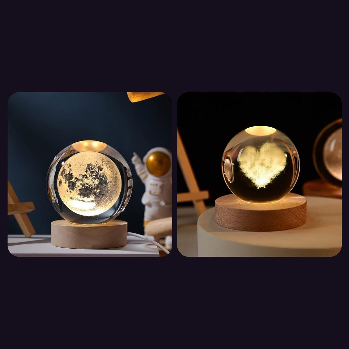 Random Surprise Duo — Set of 2 Crystal Ball Night Lamps