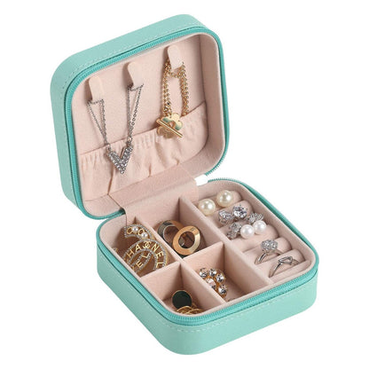 Houme Portable Jewellery Organiser with Dividers & Container for Rings, Earrings, Necklace (Small)