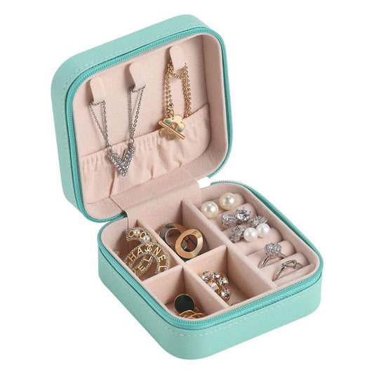 Houme Portable Jewellery Organiser with Dividers & Container for Rings, Earrings, Necklace (Small)