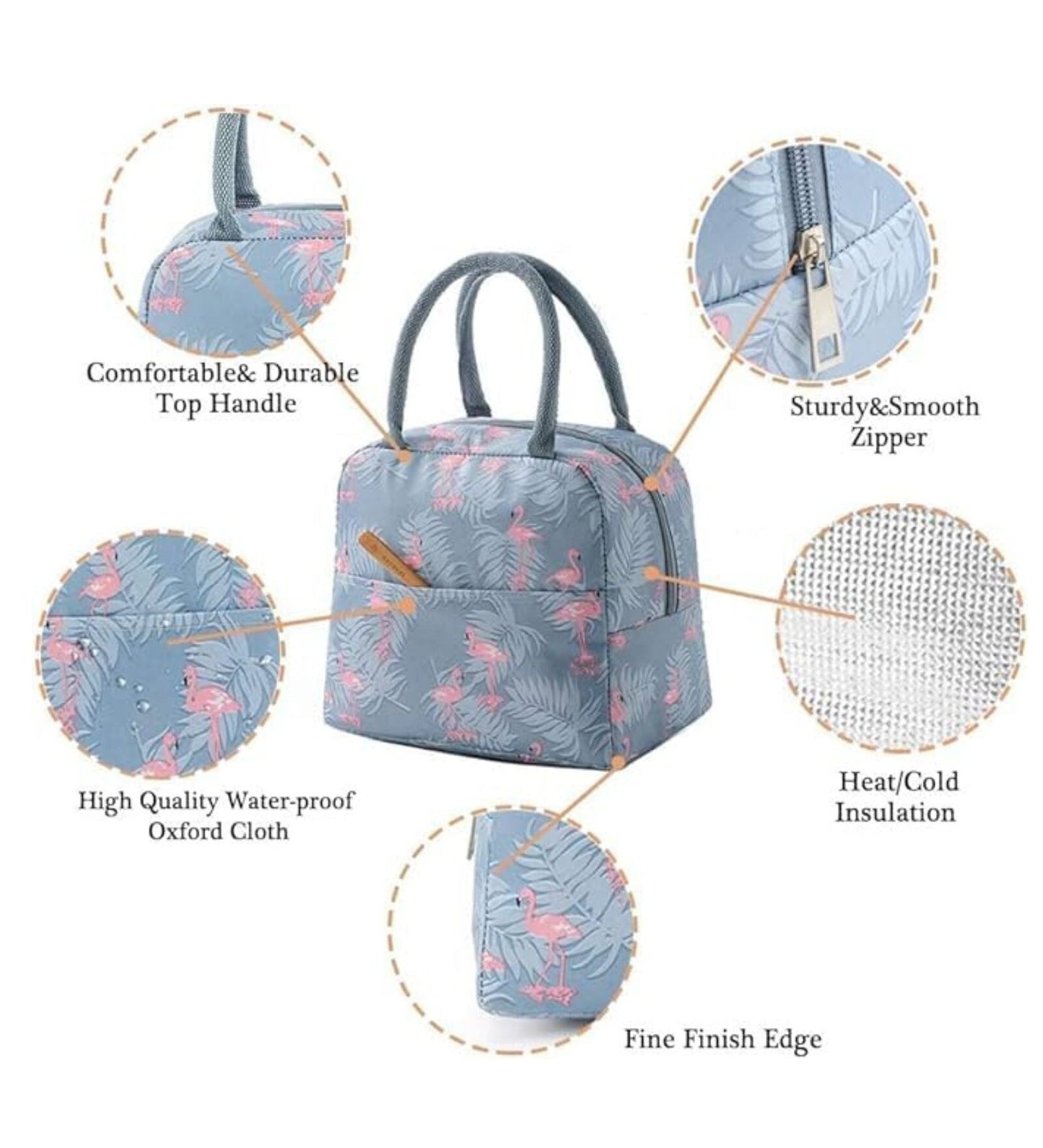 Insulated Lunch Bags For Office, School | Portable And Reusable (Pack of 6)
