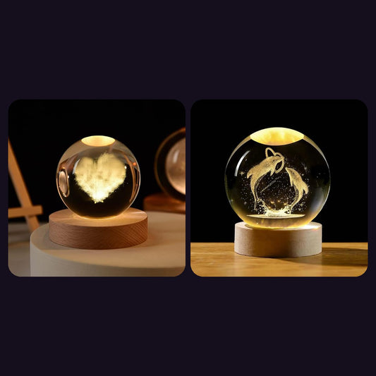 Houme 3D Crystal Lamp Gift Packs, 2 to 4 Lamps