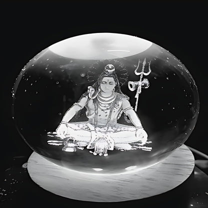 3D Lord Shiva | Crystal Globe Lamp Ball